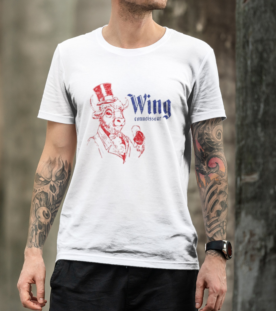 Wing Connoisseur Buffalo Top Hat Bison T-Shirt