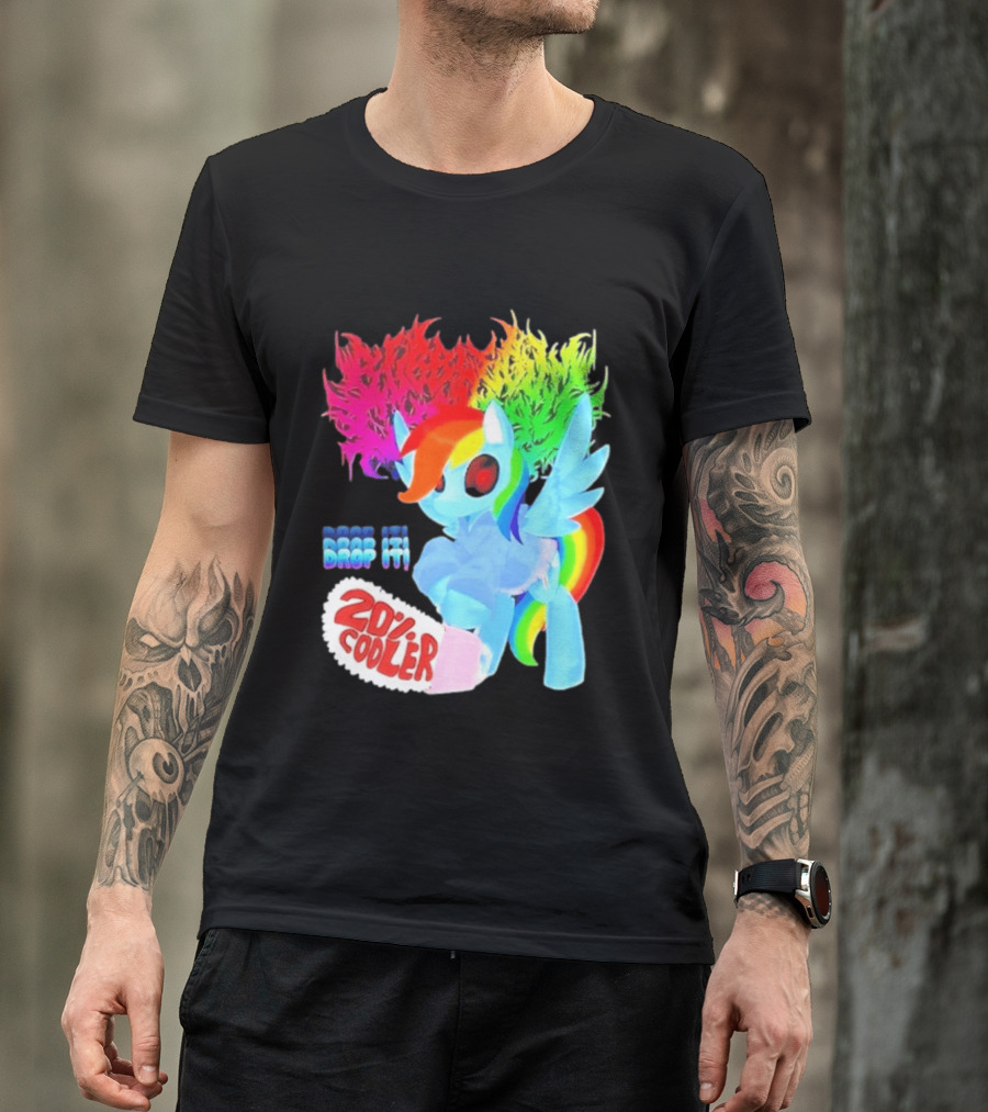 Drop It 20% Cooler Bubblegum Chainsaw Rainbow Dash T-Shirt