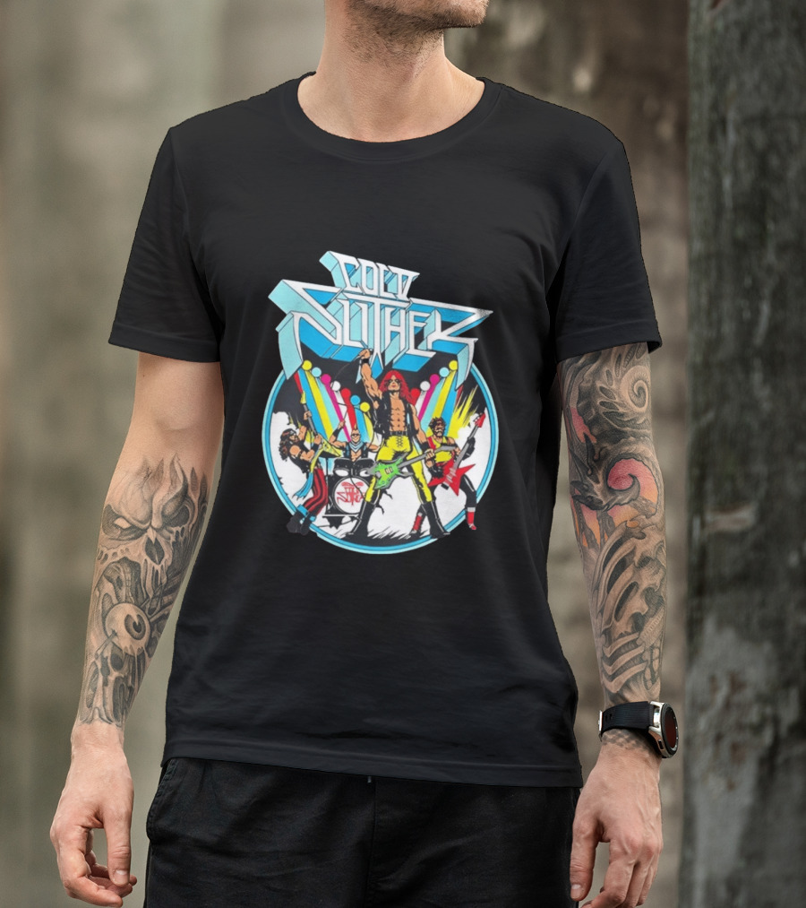 Cold Slither Band Members Rocking Live Performance Retro Vibes T-Shirt