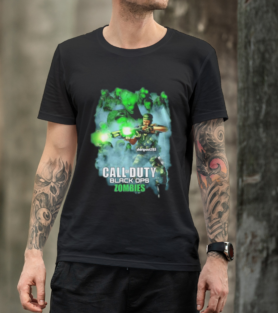 Call Of Duty Black Ops Zombies Tank Dempsey Battle Scene T-Shirt