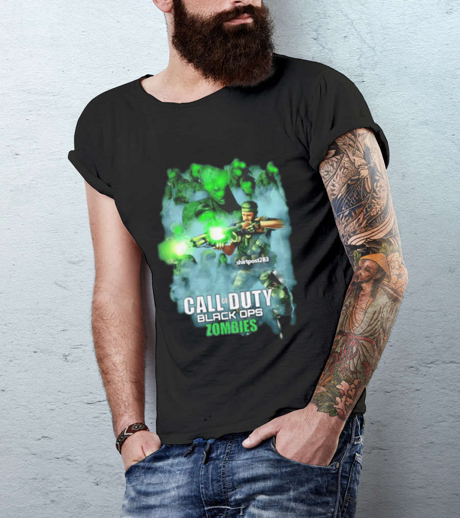 Call Of Duty Black Ops Zombies Tank Dempsey Battle Scene T-Shirt