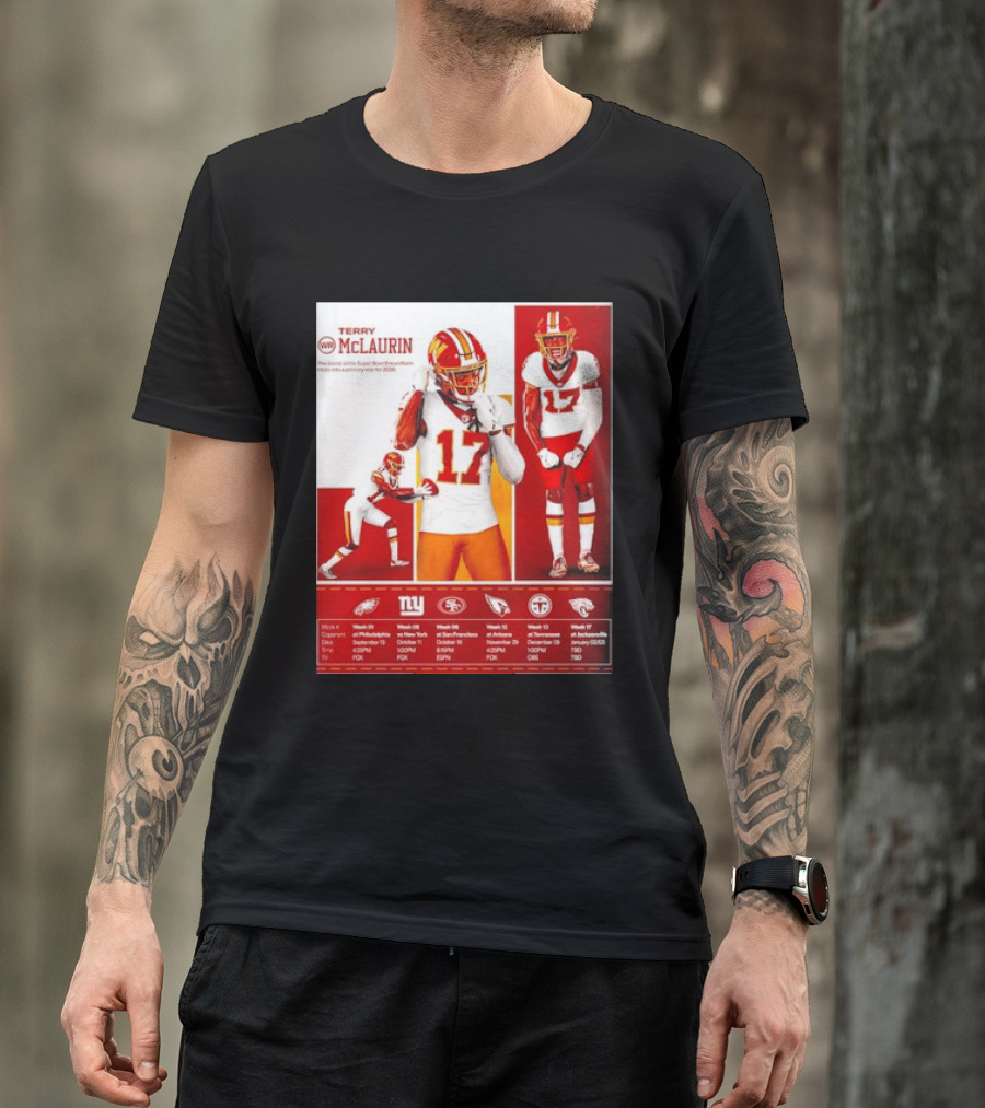 Terry McLaurin Washington Commanders 2026 Schedule NFL Football 17 Jersey Fan Gear T-Shirt