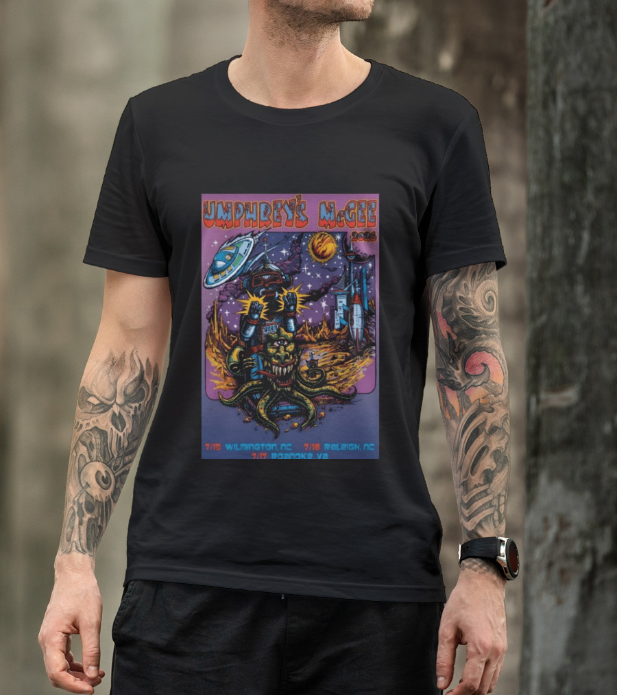 Umphrey's McGee 2026 Tour Wilmington NC July Alien Space Adventure T-Shirt