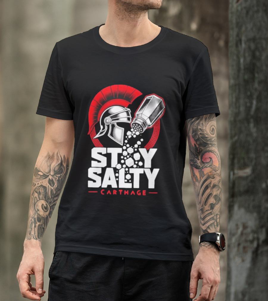Stay Salty Carthage Roman Republic Rome Punic Wars Greek Helmet Salt Shaker T-Shirt