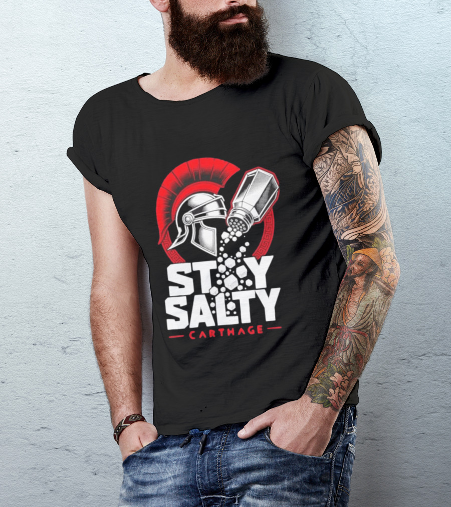 Stay Salty Carthage Roman Republic Rome Punic Wars Greek Helmet Salt Shaker T-Shirt