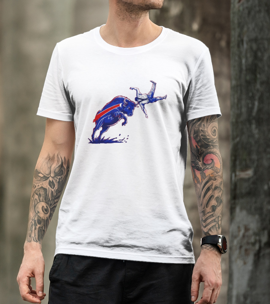 Buffalo Bills 2026 Bold Charging Buffalo Icon With Red Streak T-Shirt