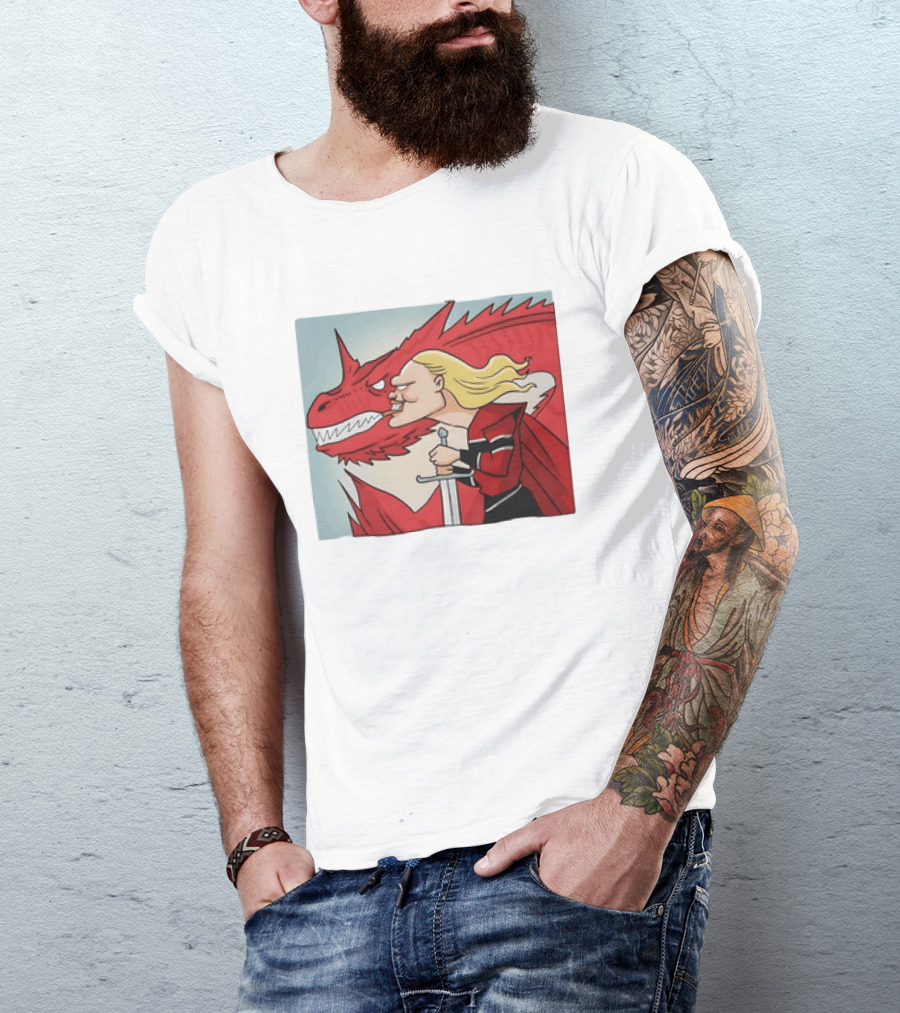 Haaland Norway Dragon Rider Caricature T-Shirt