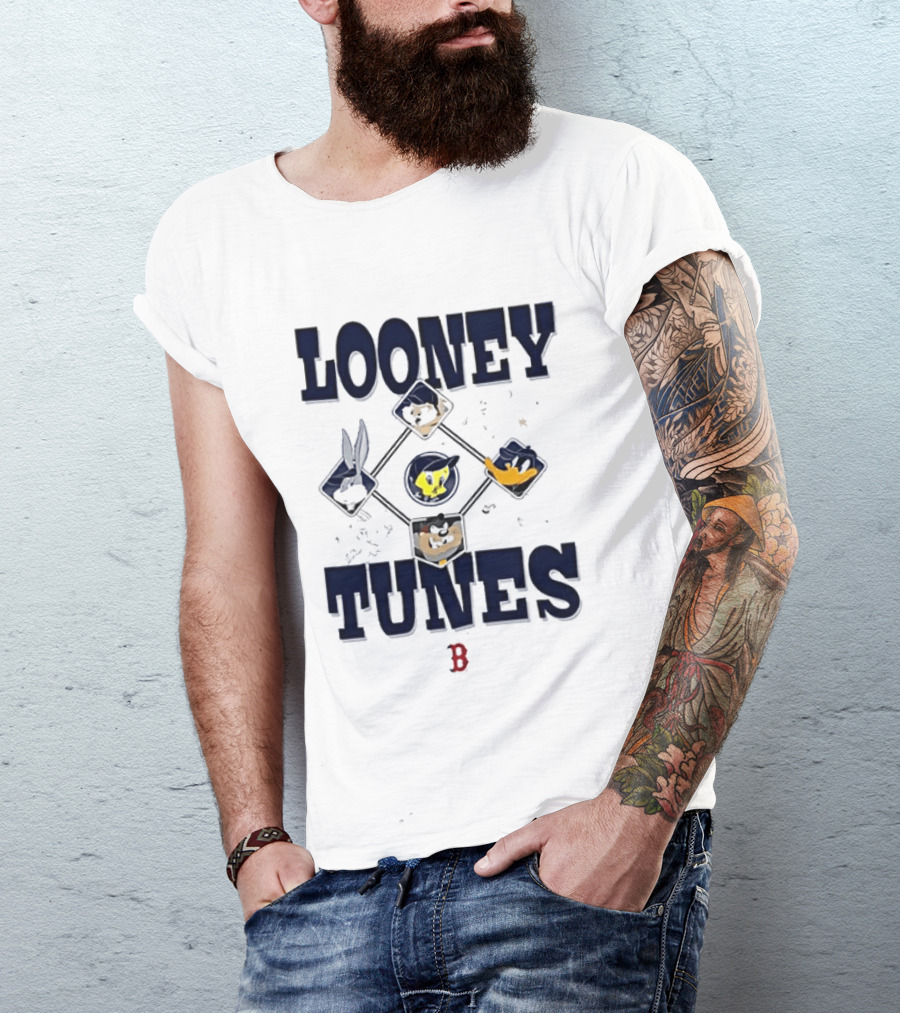 Looney Tunes Characters Boston Red Sox Collaboration T-Shirt