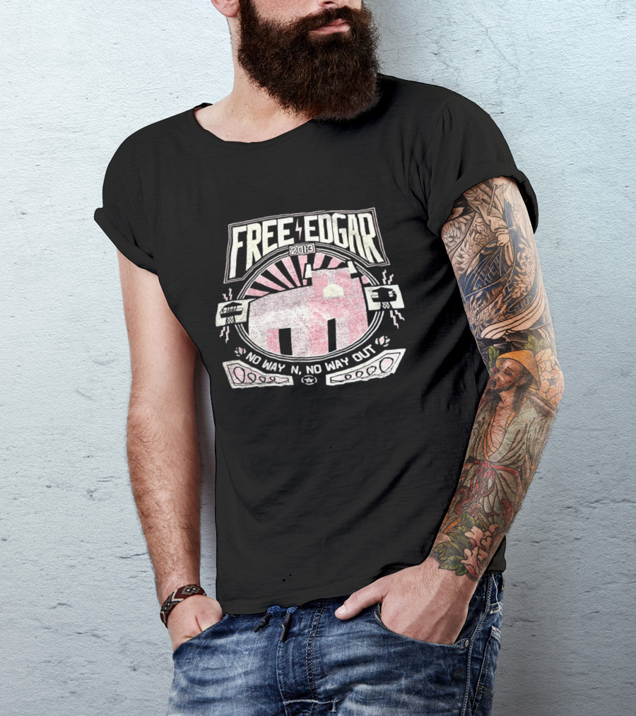 Free Edgar 2013 No Way In No Way Out Vintage Style Prison T-Shirt