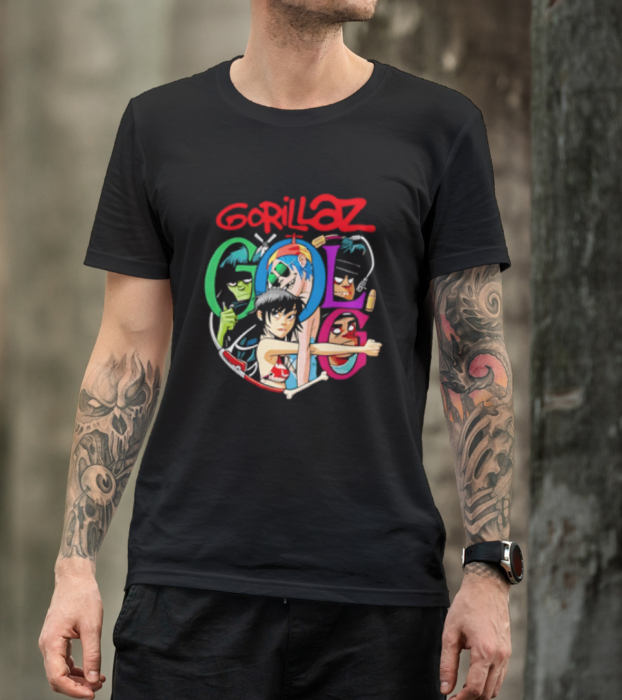 Gorillaz Virtual Rock Band Cartoon Characters T-Shirt