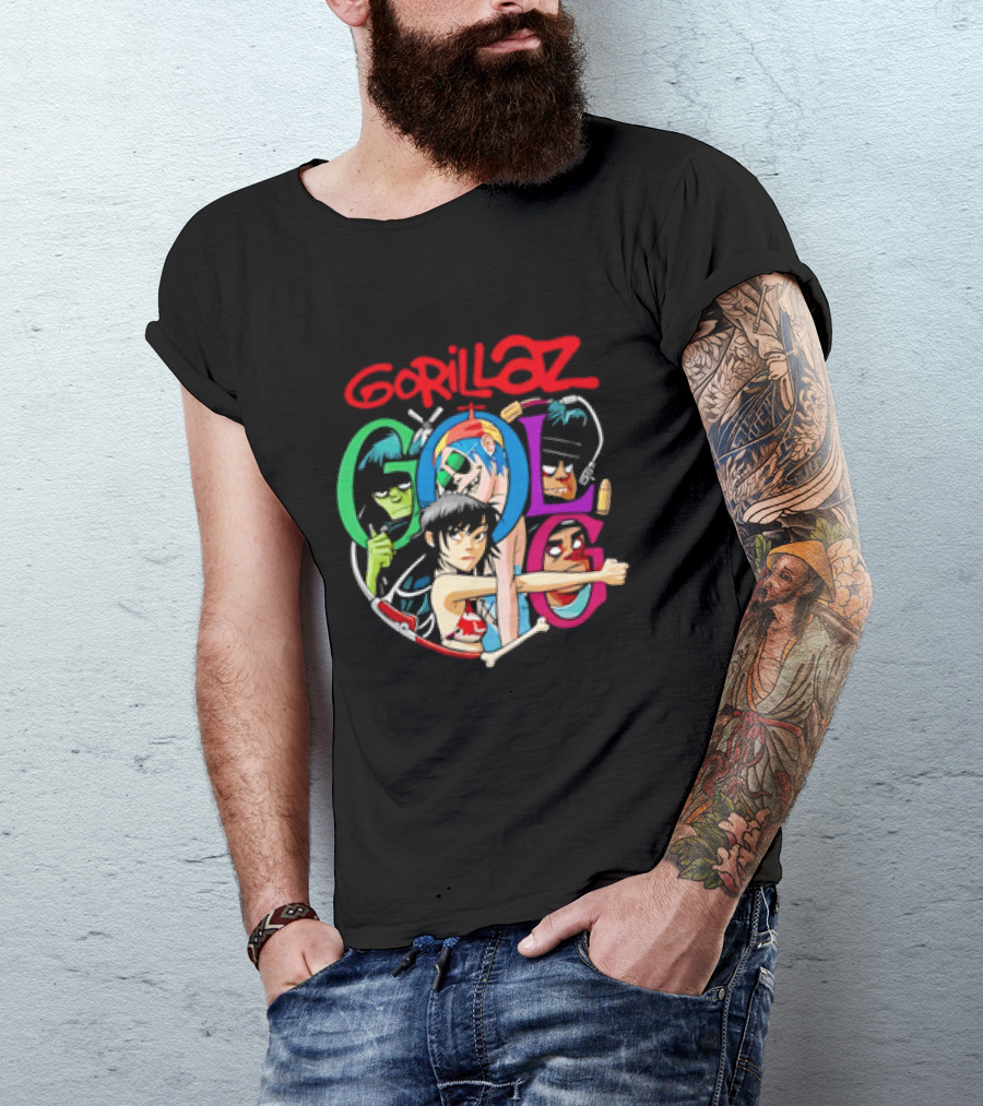 Gorillaz Virtual Rock Band Cartoon Characters T-Shirt