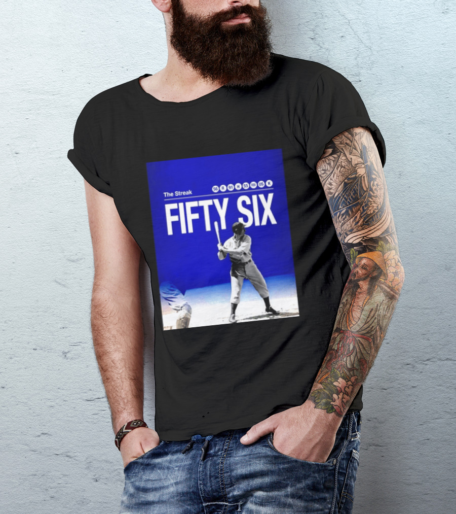 Joe DiMaggio The Streak Fifty Six Baseball Legend Yankees Fifty Six T-Shirt
