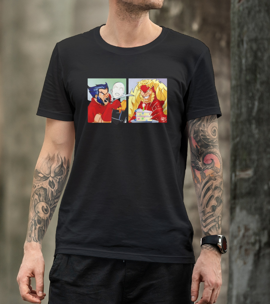 Wolverine And Morph Shouting At Sabretooth Birthday Cake Meme T-Shirt