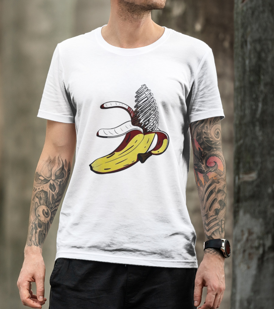 Anatomical Banana Skeleton Surreal Peeled Fruit T-Shirt