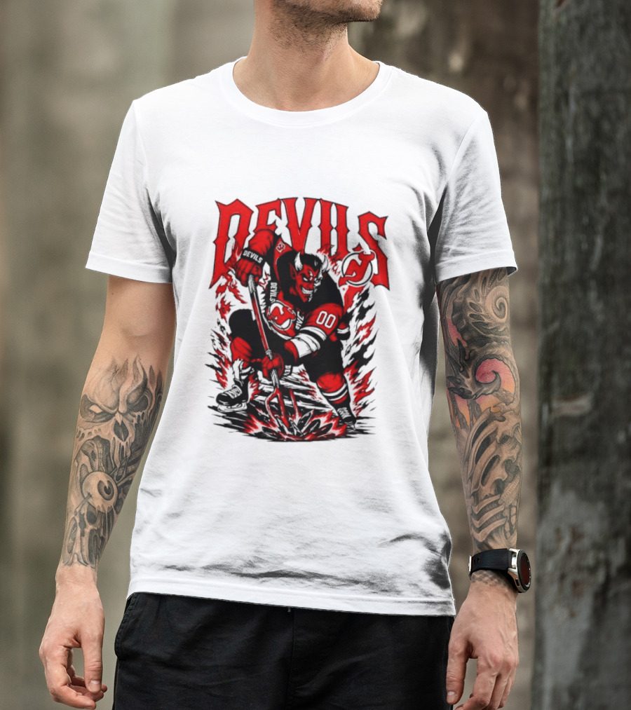 New Jersey Devils NHL Hockey Number 00 Devil Player T-Shirt