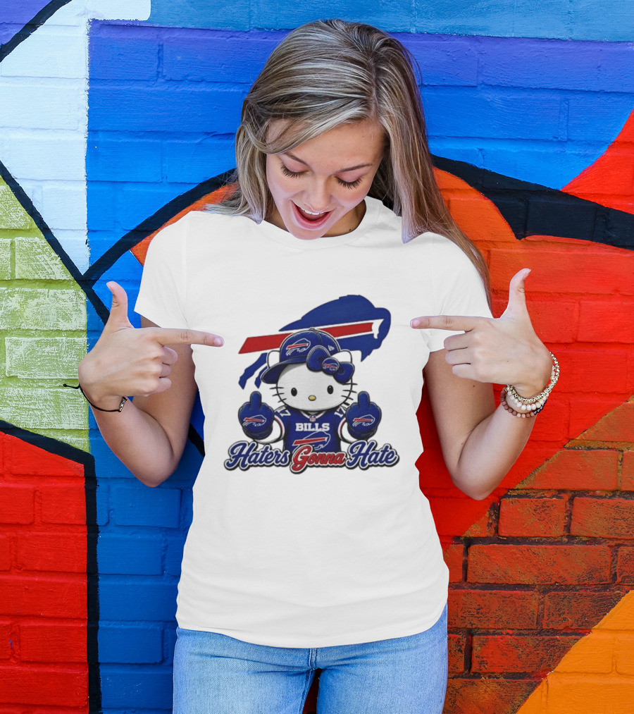 Hello Kitty Bills Haters Gonna Hate Middle Finger T-Shirt