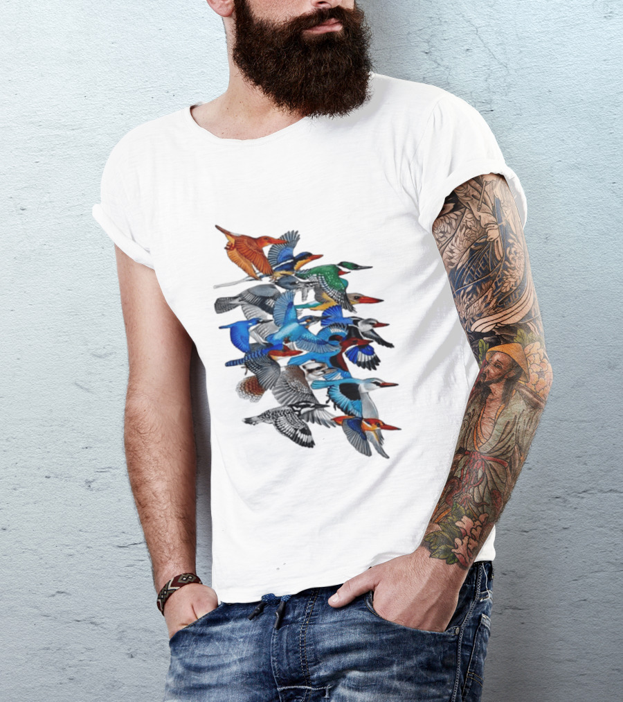 Kingfisher Birds Flying Wildlife Nature Species Collection T-Shirt