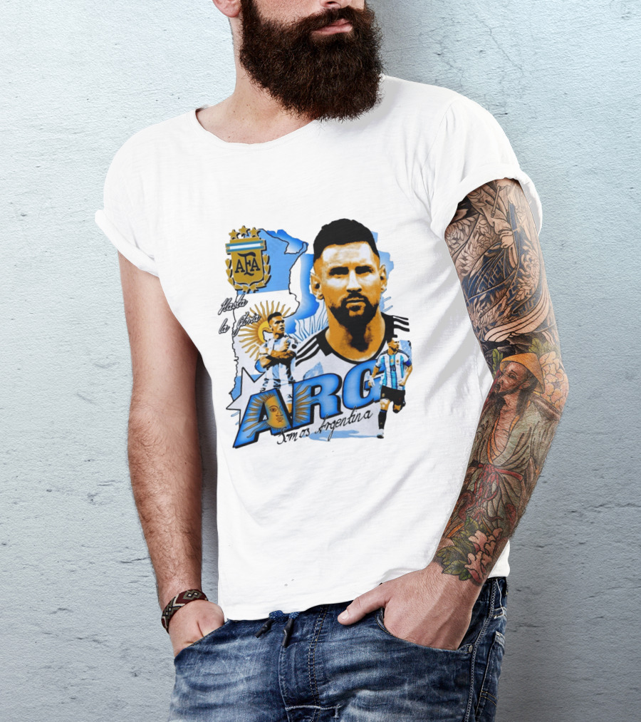 Argentina Lionel Messi Lautaro Martinez AFA Hasta La Gloria Somos Argentina T-Shirt