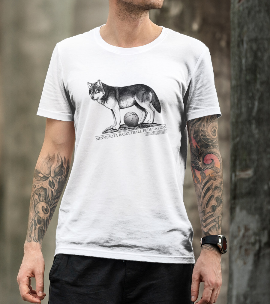 Minnesota Basketball Federation Wolf And Basketball T-Shirt