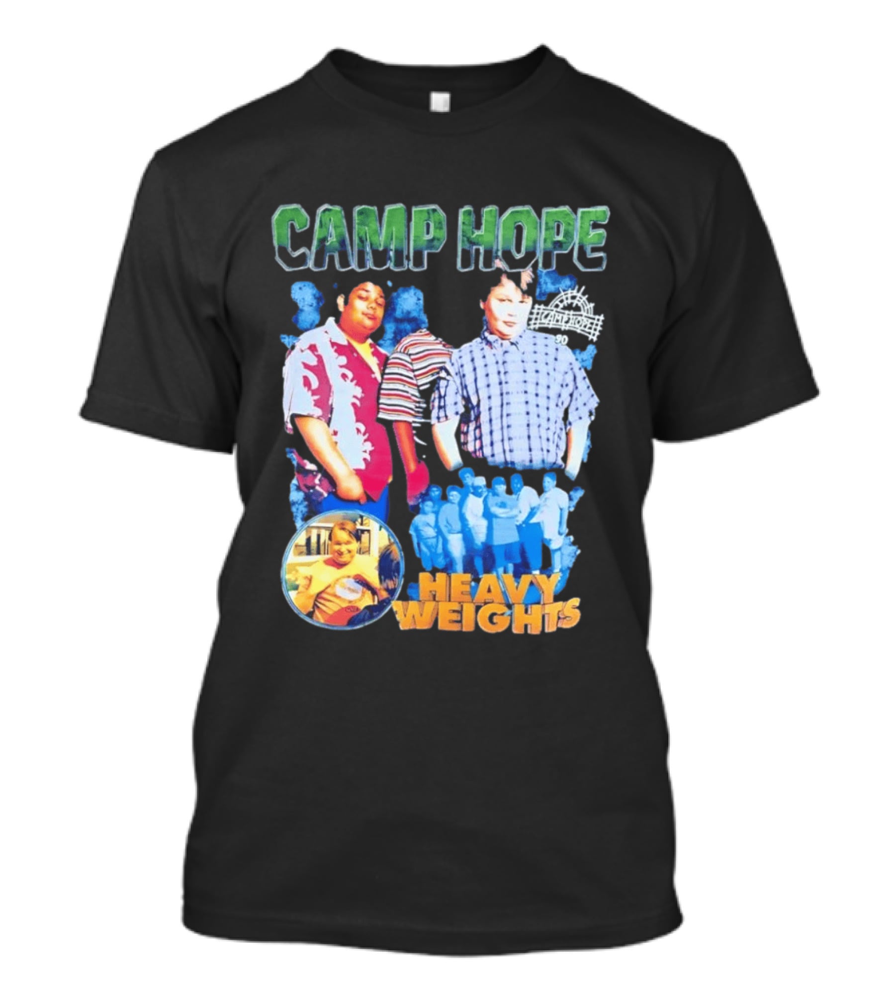 Camp Hope 90 Heavy Weights Featuring Characters From Cult T-Shirt