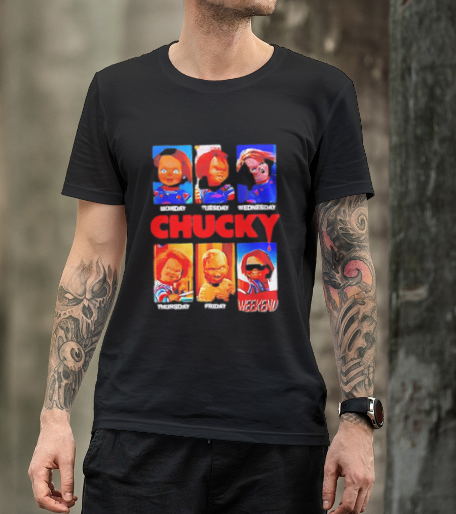 Child's Play Chucky Monday To Weekend Expressions T-Shirt