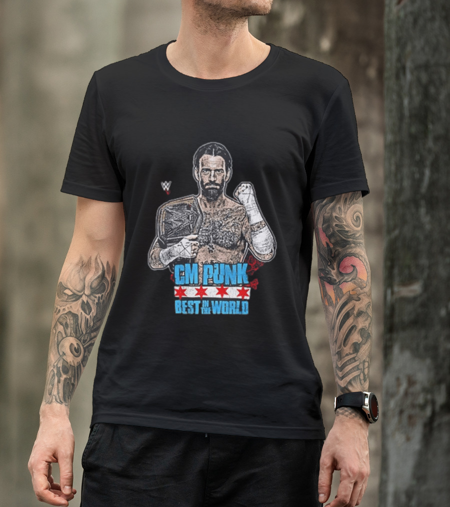 CM PUNK Best In The World Chicago Stars Wrestling Champion T-Shirt