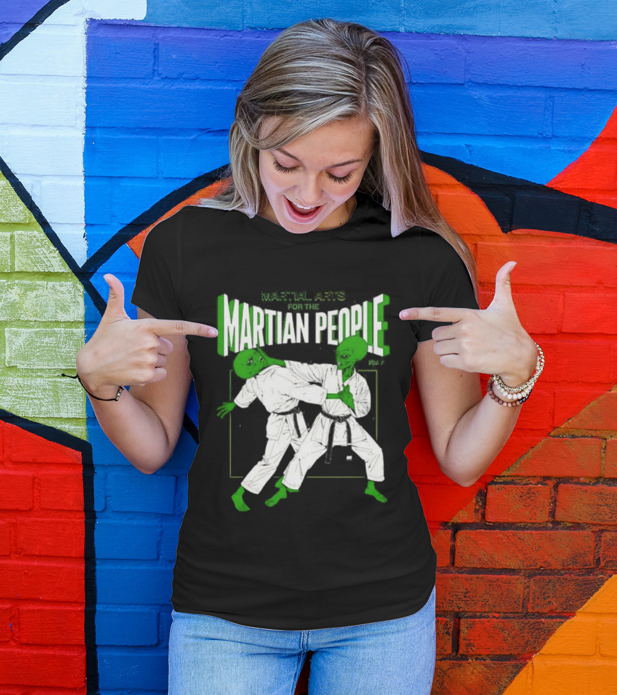 Martial Arts For The Martian People Vol 1 Green Martian Figures In Gi T-Shirt