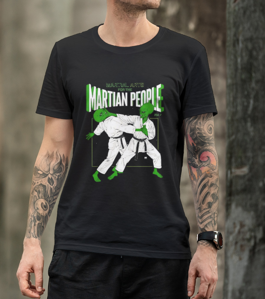 Martial Arts For The Martian People Vol 1 Green Martian Figures In Gi T-Shirt