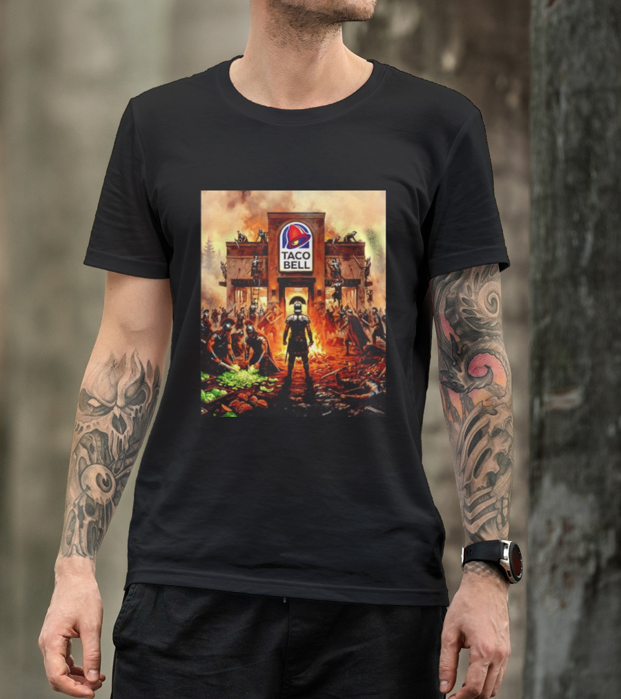 Taco Bell Medieval Knights Battle Fantasy Scene T-Shirt