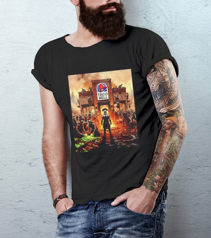 Taco Bell Medieval Knights Battle Fantasy Scene T-Shirt