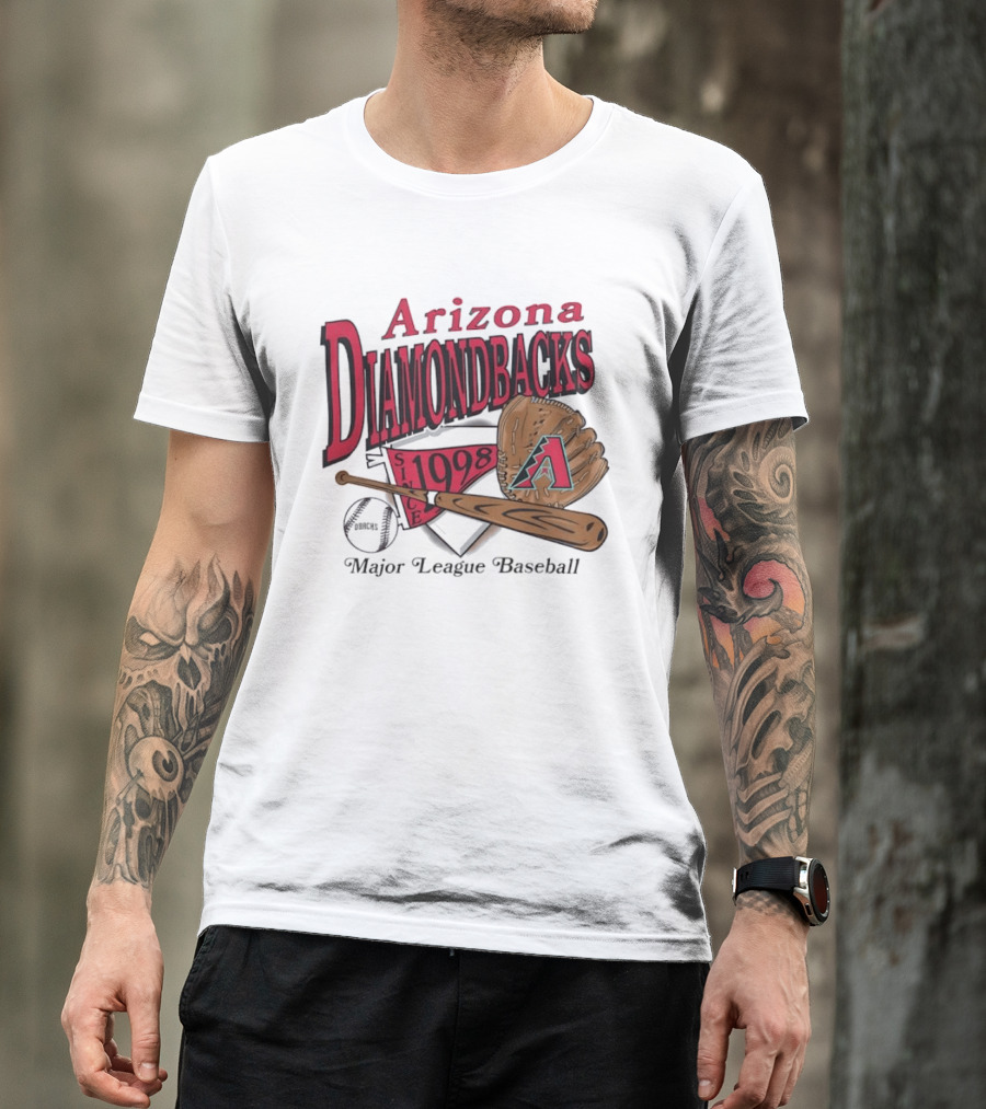 Arizona Diamondbacks Since 1998 Baseball Glove And Bat Major League T-Shirt
