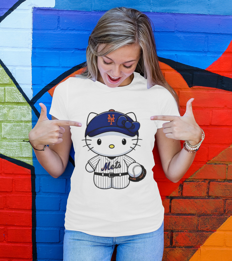 Hello Kitty New York Mets MLB Baseball Fan T-Shirt