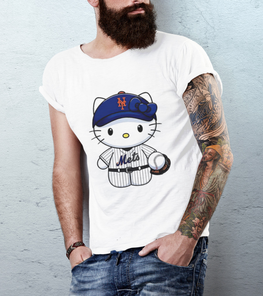 Hello Kitty New York Mets MLB Baseball Fan T-Shirt