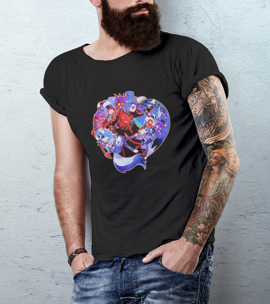Blitzo Moxxie Millie Loona Stolas Helluva Boss Cast Crew Ensemble Vibrant Character Collage T-Shirt