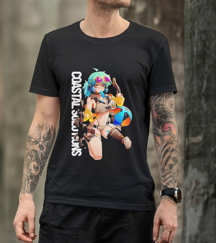 Coastal Solutions Anime Girl Popsicle Tactical Beach Vibes T-Shirt