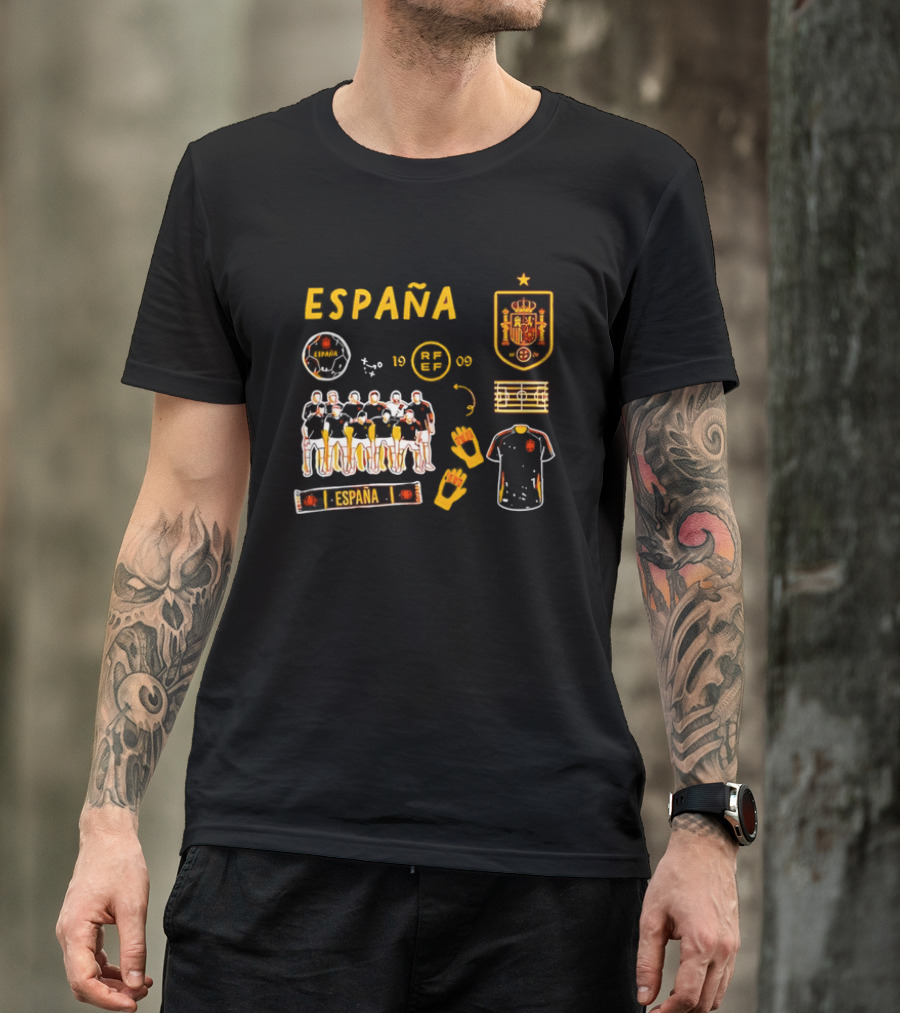 Spain Team Collection RFEF Espana Football Crest And Players T-Shirt