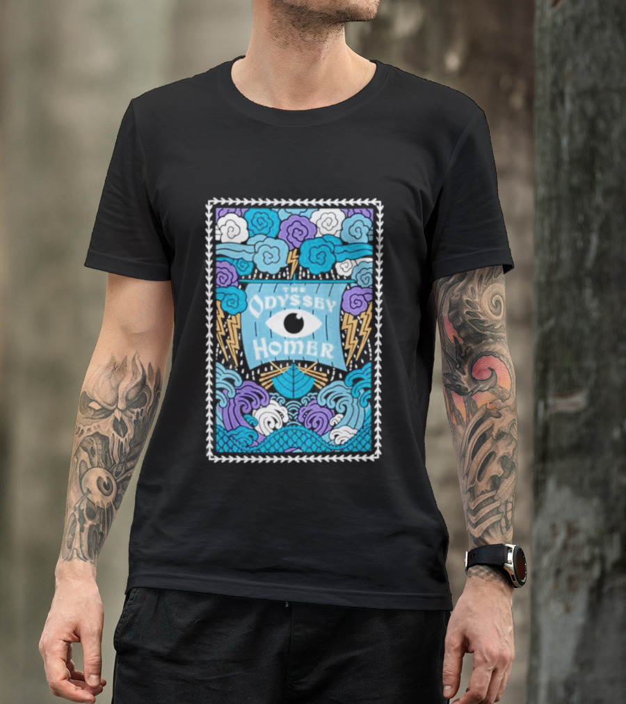 The Odyssey Homer Cyclops Eye Lightning Waves T-Shirt