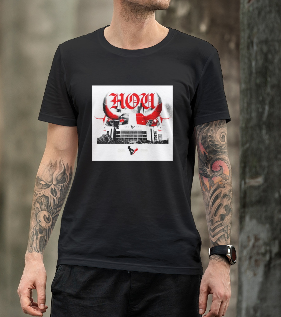 Houston Texans HOU H Town Red Bull Horns T-Shirt