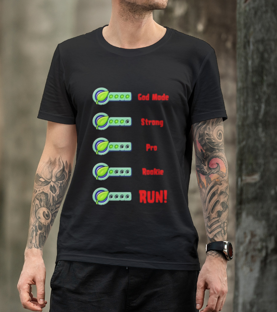 Plant Food Power Levels God Mode Strong Pro Rookie Run T-Shirt
