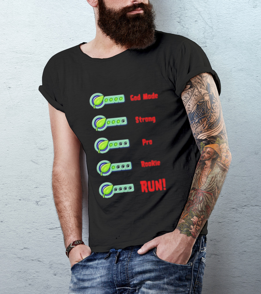 Plant Food Power Levels God Mode Strong Pro Rookie Run T-Shirt