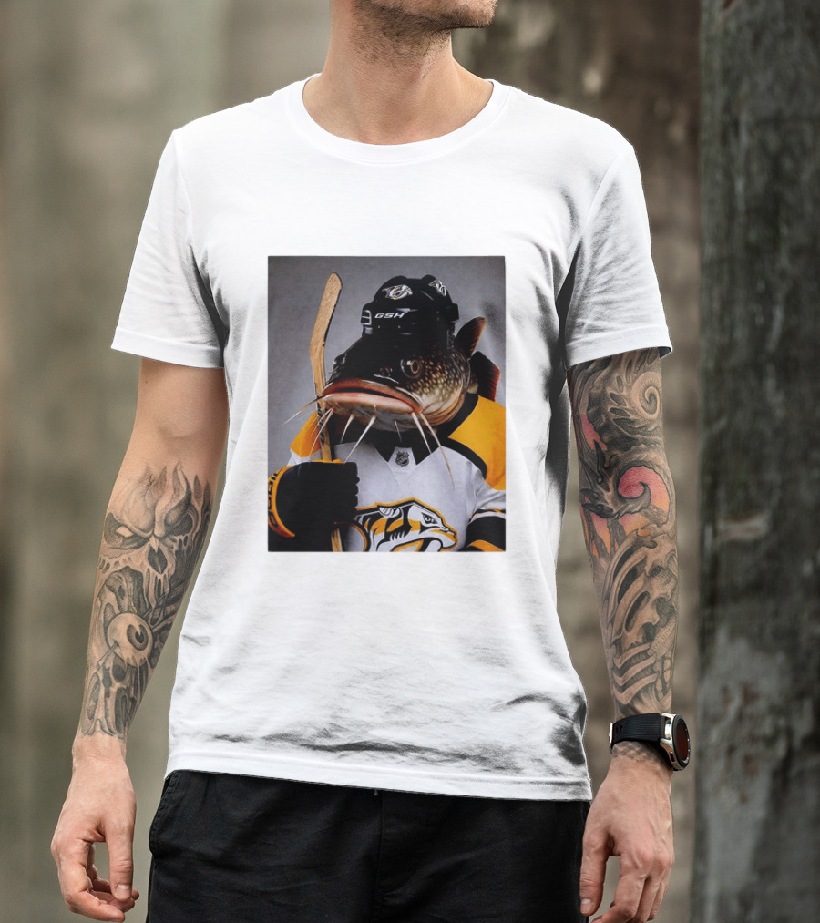 Nashville Predators Catfish Hockey Mascot Community Spirit T-Shirt