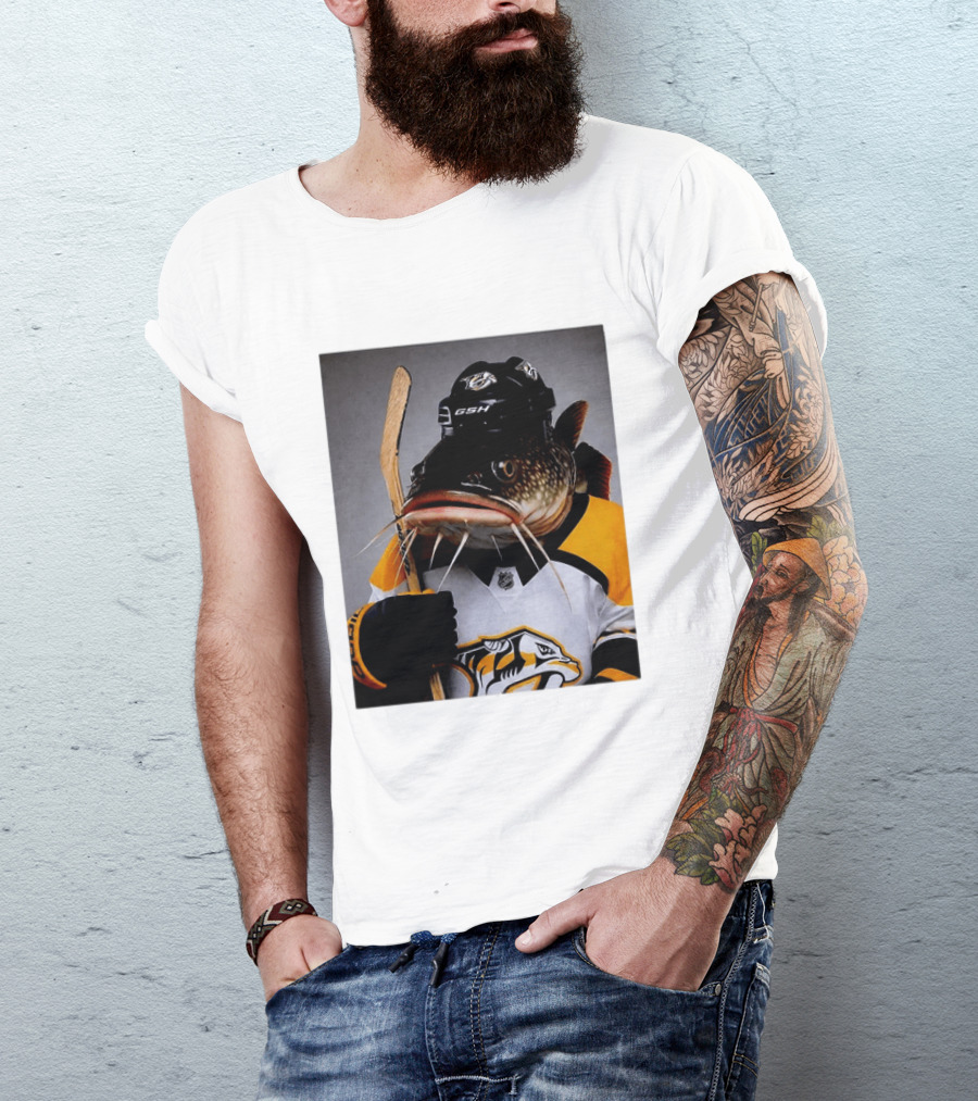 Nashville Predators Catfish Hockey Mascot Community Spirit T-Shirt