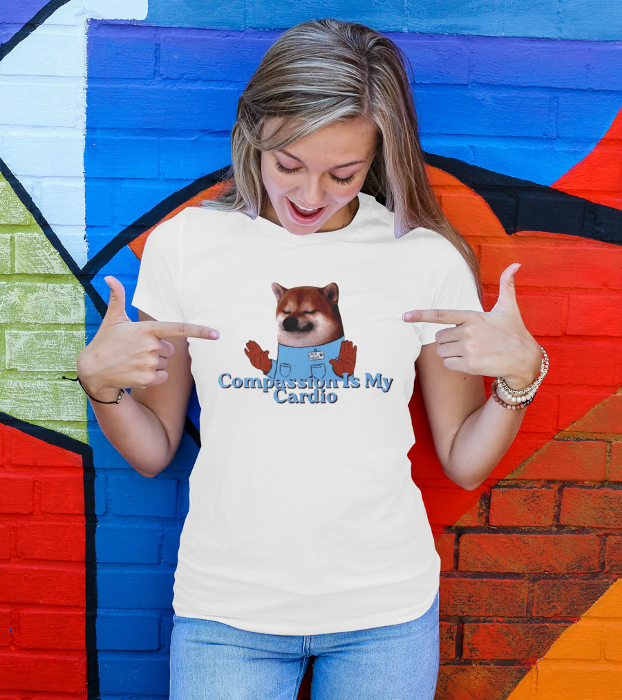 Shiba Inu Nurse PCA Doge Compassion Is My Cardio T-Shirt