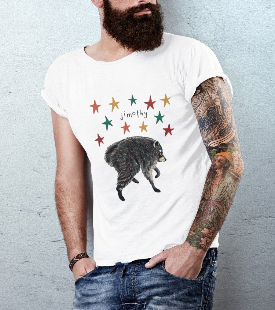 Jimothy Colorful Bear Stars Whimsical Animal T-Shirt