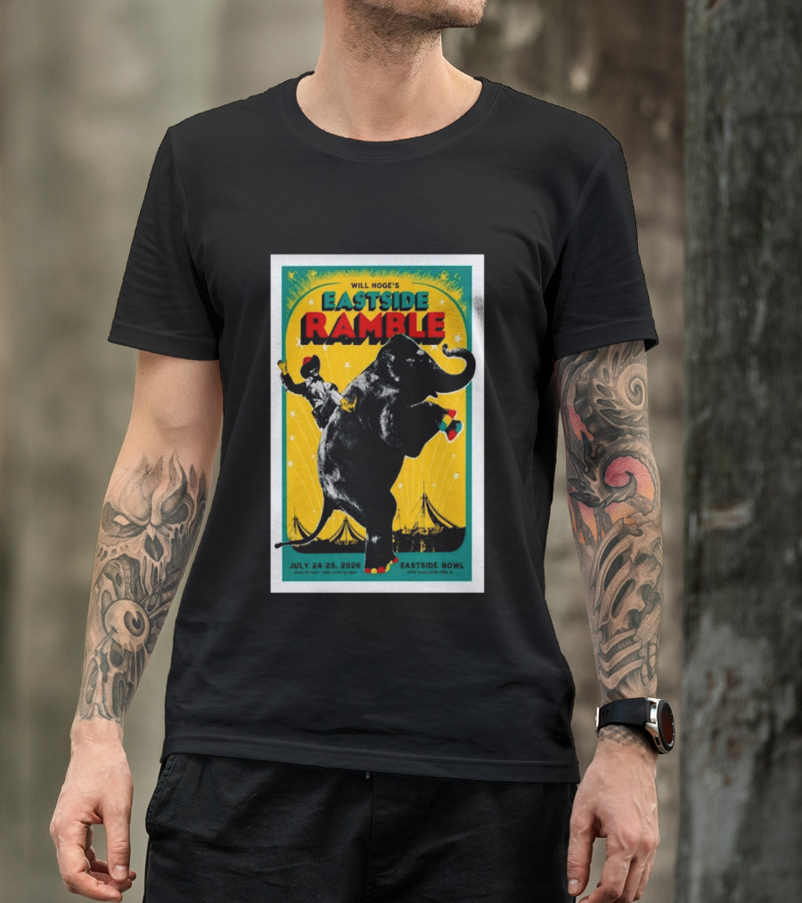 Will Hoge Eastside Ramble Nashville TN July 24 25 2026 Elephant Circus Eastside Bowl T-Shirt