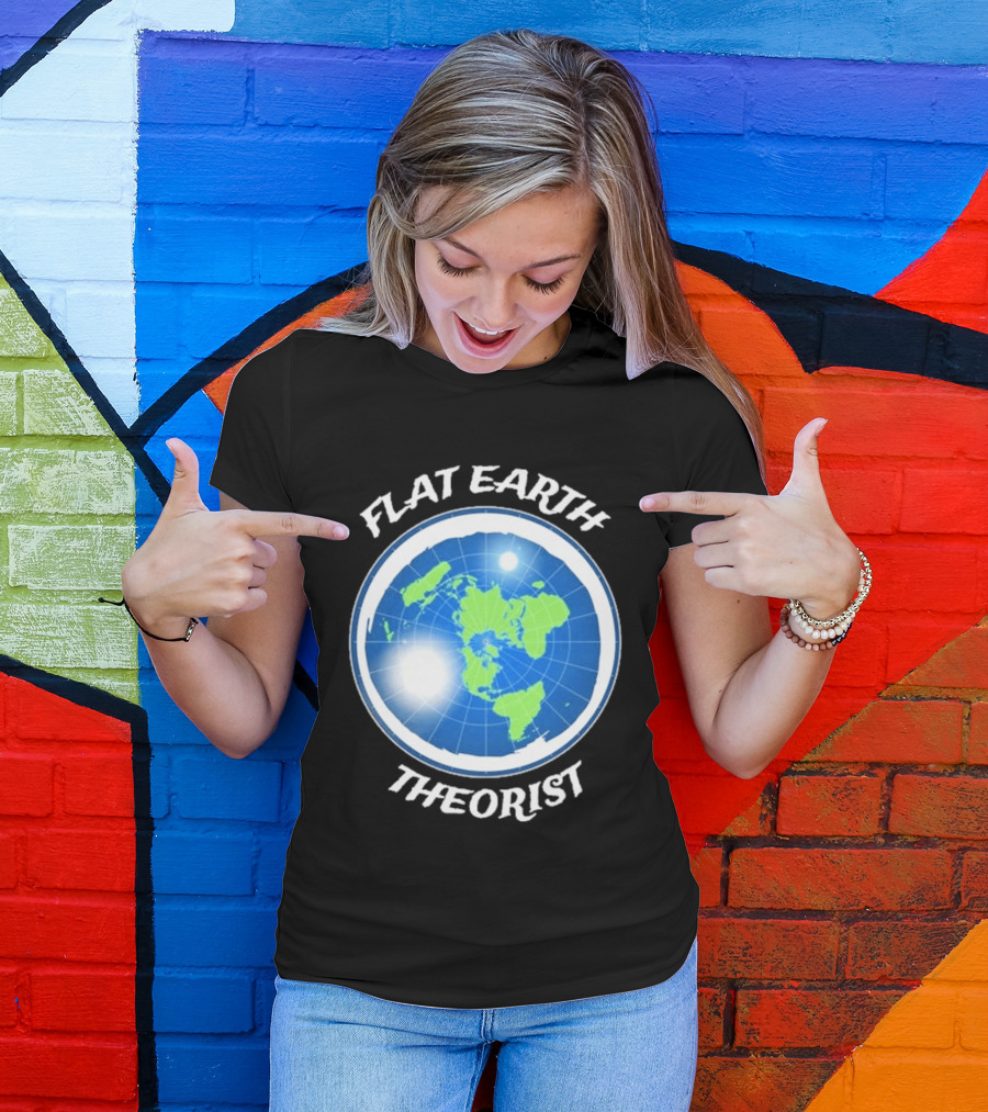 Flat Earth Theorist Ice Wall Map T-Shirt