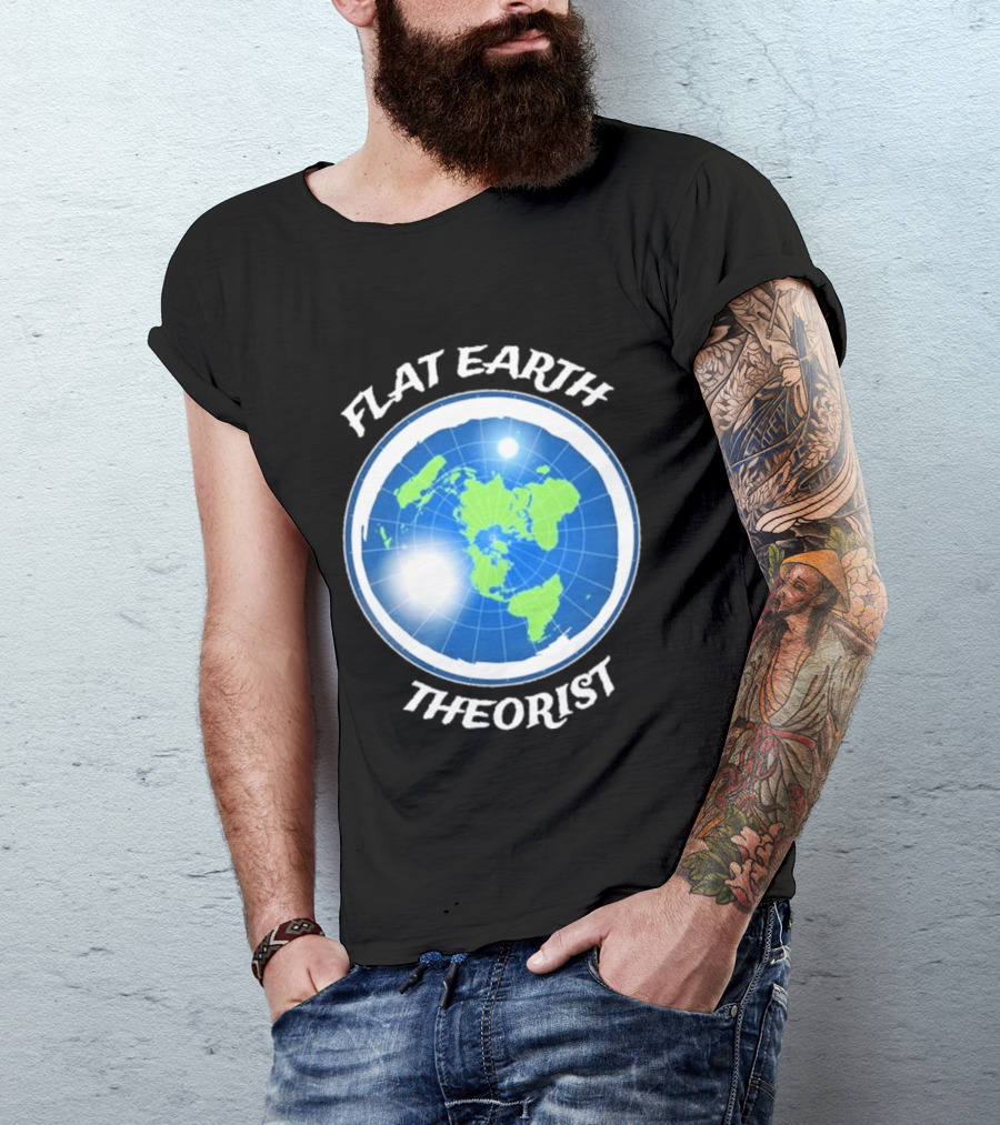 Flat Earth Theorist Ice Wall Map T-Shirt