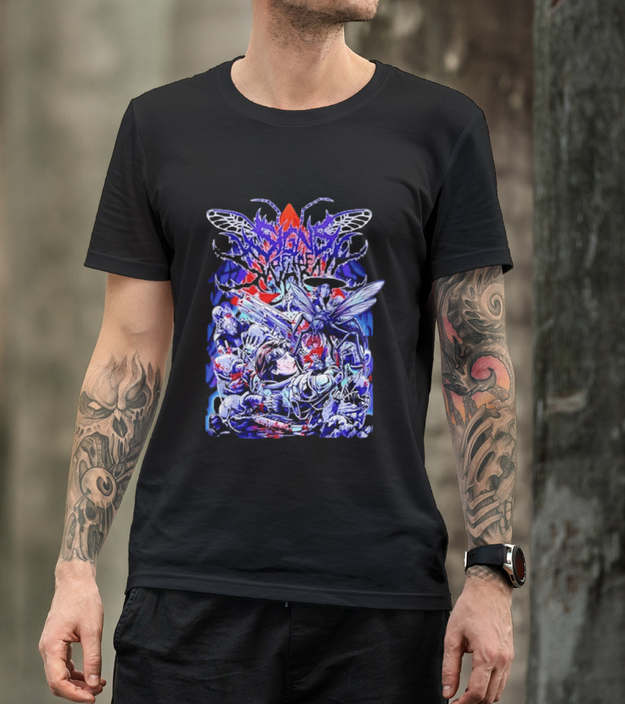 Alien Invasion Creature Sci Fi Horror Battle Scene T-Shirt