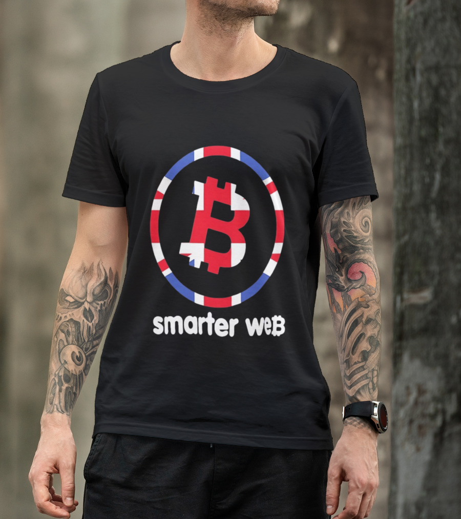 Smarter Web Bitcoin UK Flag Crypto Blockchain T-Shirt