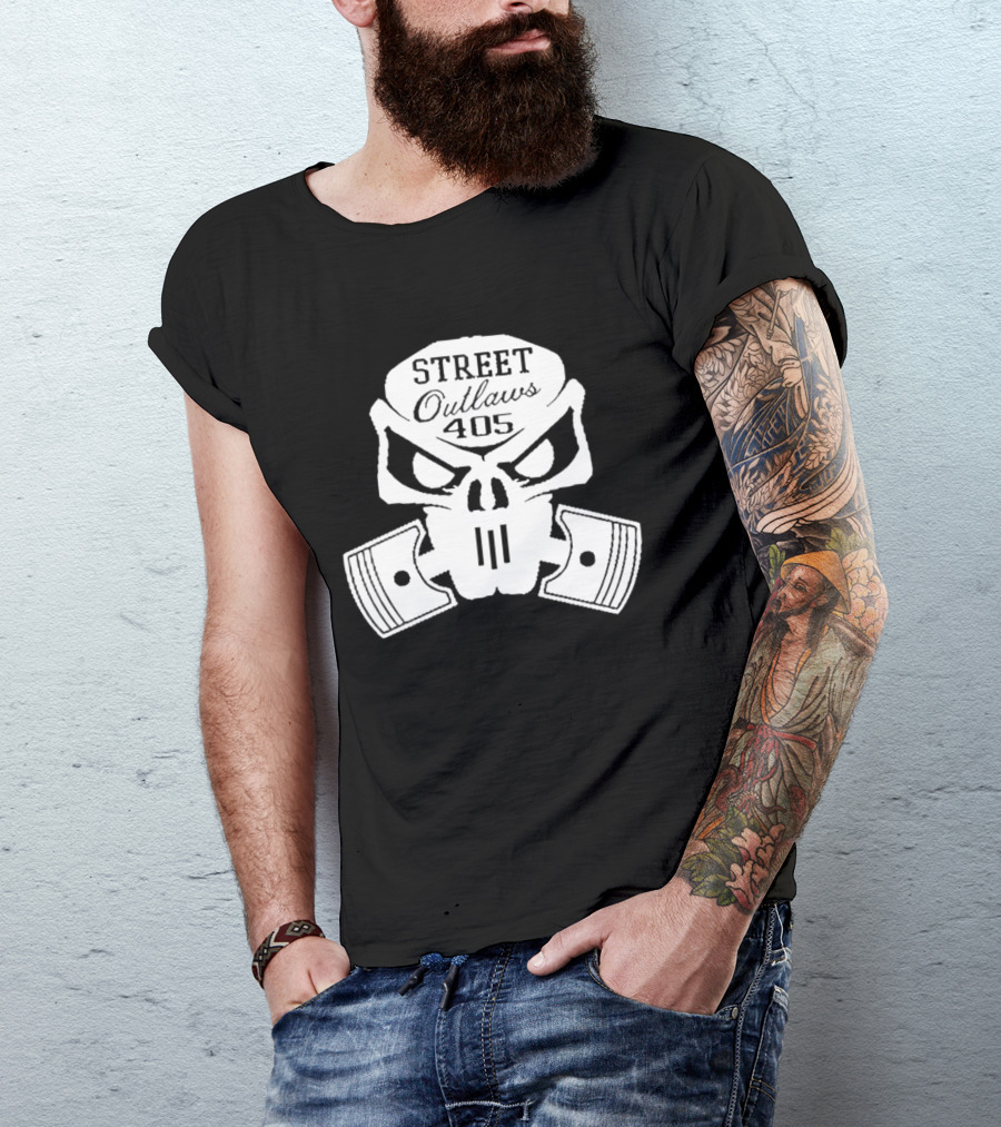 Street Outlaws 405 Skull Piston Racing Motorsports T-Shirt